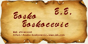 Boško Boškoćević vizit kartica